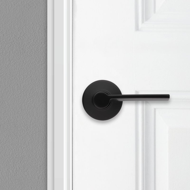Kwikset Ladera Interior Passage Door Handle  Lever For Closet and Hallway Doors  Reversible Non-Locking Handle Lever  Matte Black - Image 5